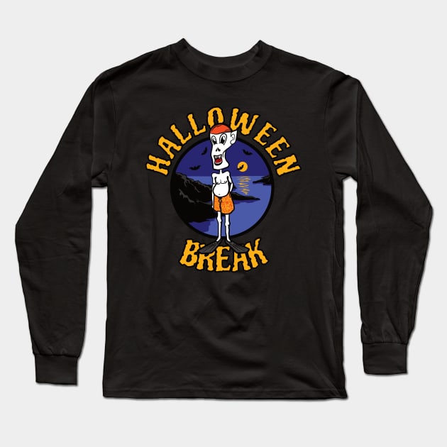 Halloween Vampire Break (plain colours) Long Sleeve T-Shirt by dkdesigns27